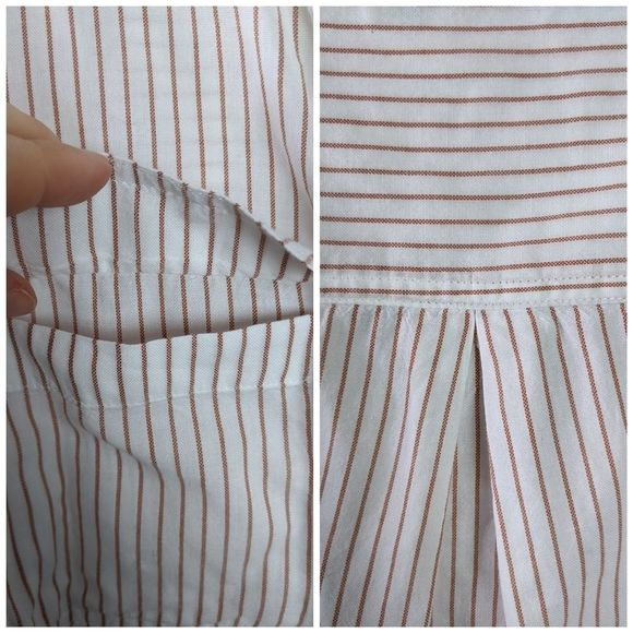 Madewell Striped Lace Up Front Pop Over Top Sz S - Picture 4 of 6